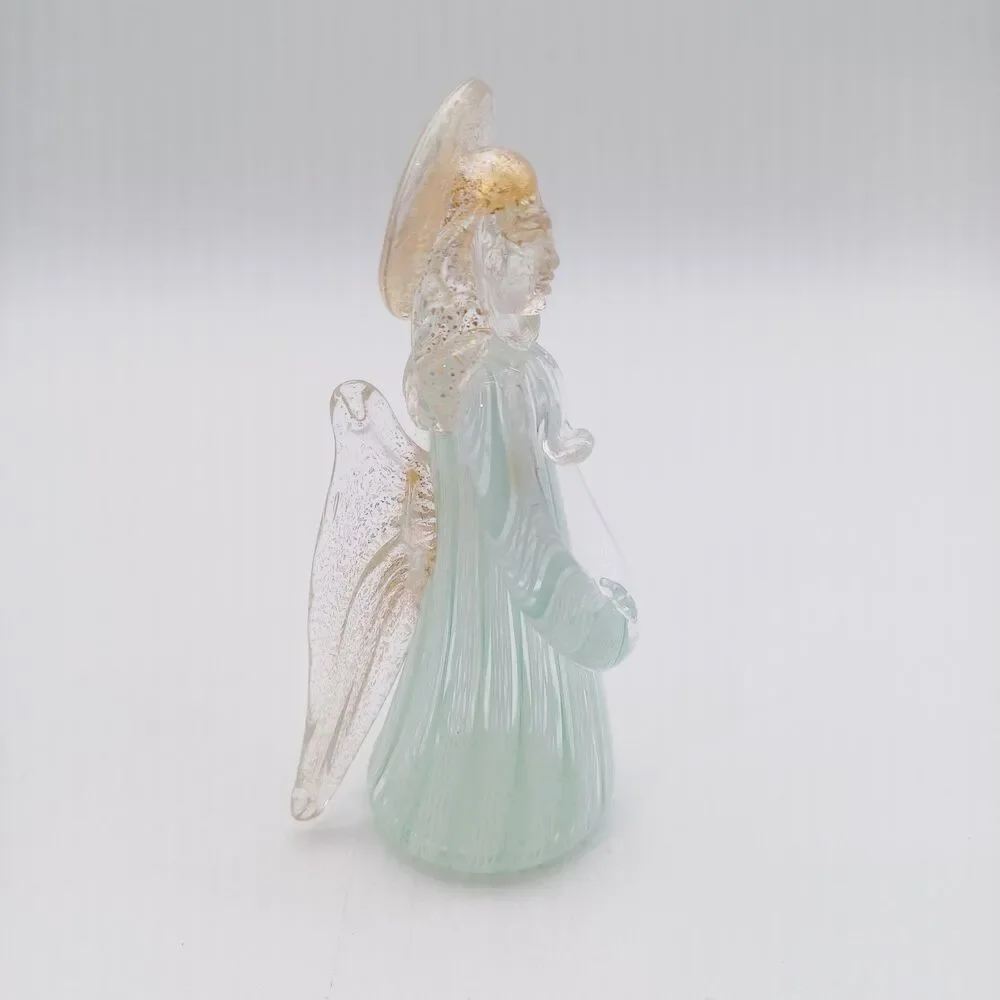 VTG Murano Latticino Glass Angel Figurine Italy Hand Blown 5.25